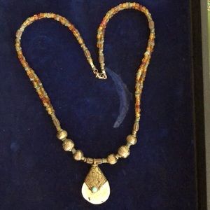 Necklace with white turquoise